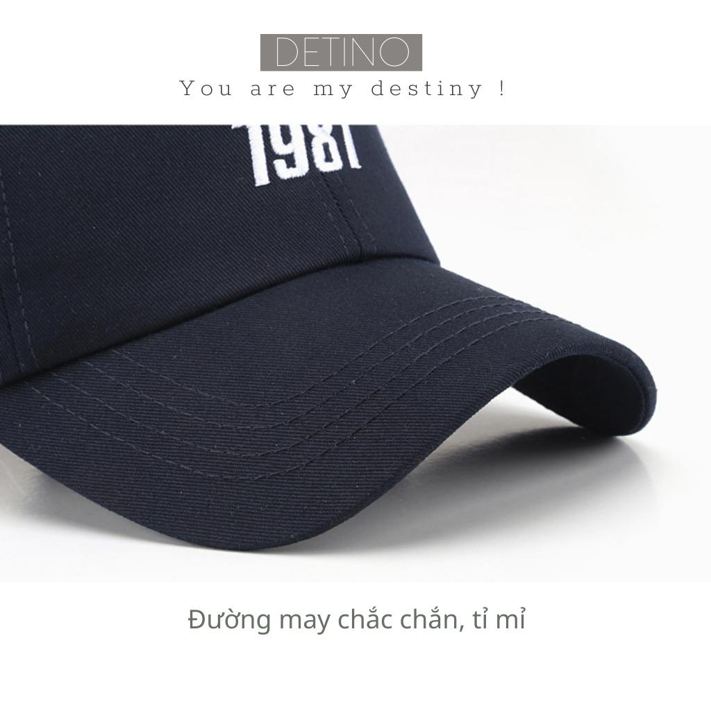 Nón kết nón lưỡi trai nam nữ mũ lưỡi trai thêu 1987 đẹp kiểu dáng unisex phong cách Hàn Quốc vải cotton DETINO M03