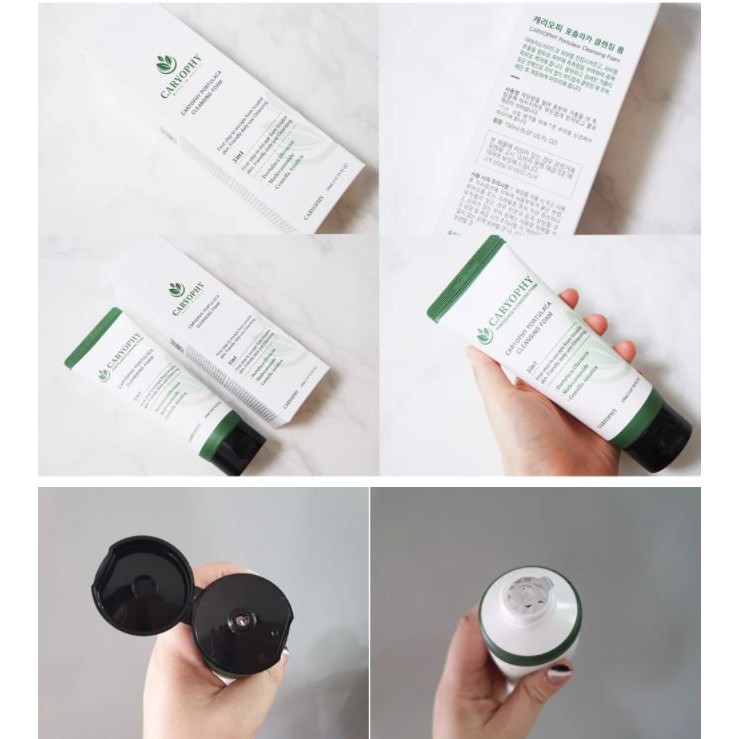 Sữa Rửa Mặt Làm Sạch Sâu, Sáng Da, Phục Hồi Da Caryophy Portulaca &amp; Glass Skin Cleansing Foam