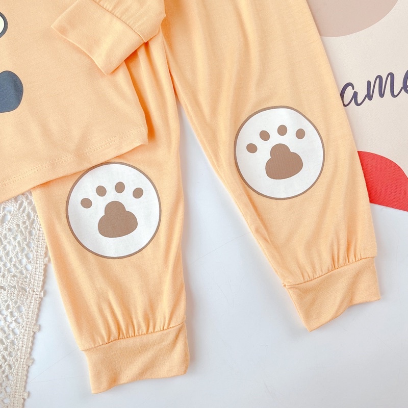 Bộ minkymom dài tay chất thun lạnh in hình thú cho bé