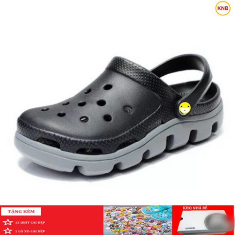 Dép cross Đen Xám -  Tặng Kèm 12 Jitbitz + Hộp