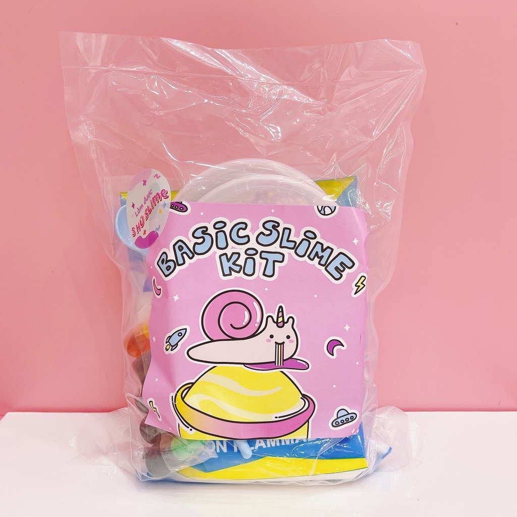 Bộ kit làm slime Ốc Sên - Basic slime - Butter slime- Clear slime - Đầy đủ dụng cụ