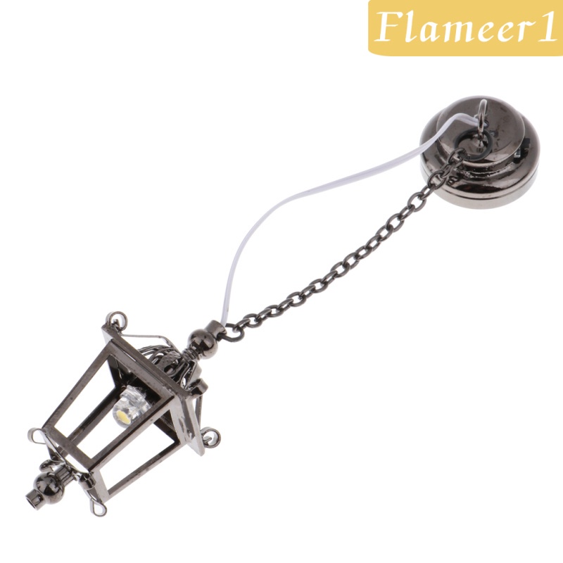 [Flameameer1] Đèn LED Treo Trần Nhà Bằng Kim Loại Màu Đen Kiểu Vintage 1: 12 Trang Trí Nhà Cửa