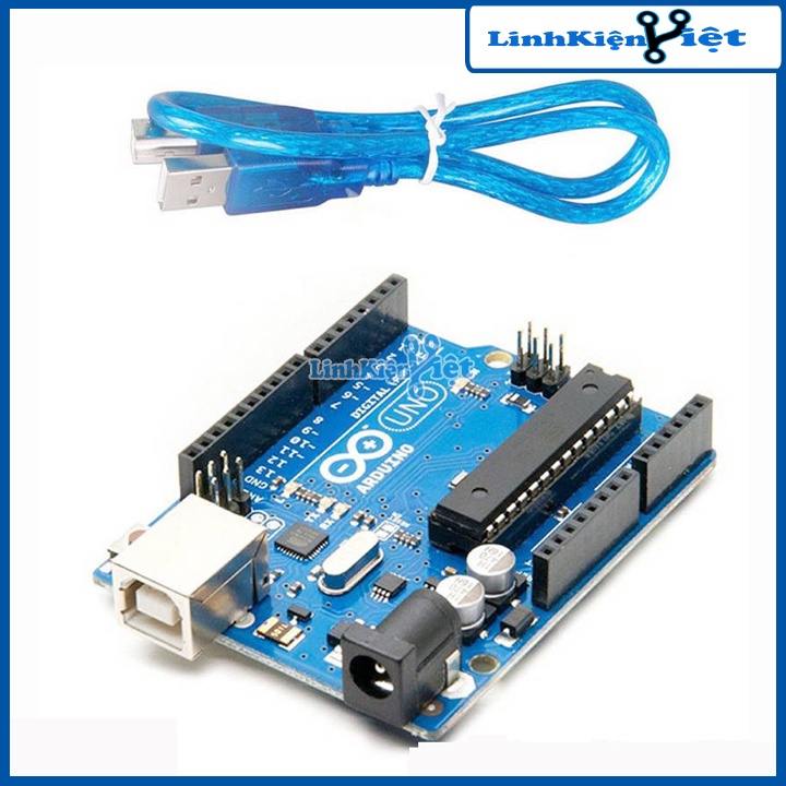 Kit Arduino Uno R3 Chíp CH340G Dán -Tặng Dây Kết Nối (BH 06 Tháng)