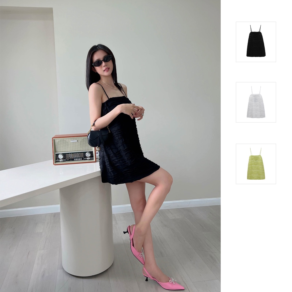Đầm Nữ Babydoll Basic Slip , Chất Vải Thun Xoắn Thoải Mái , WDN000120,Somehow