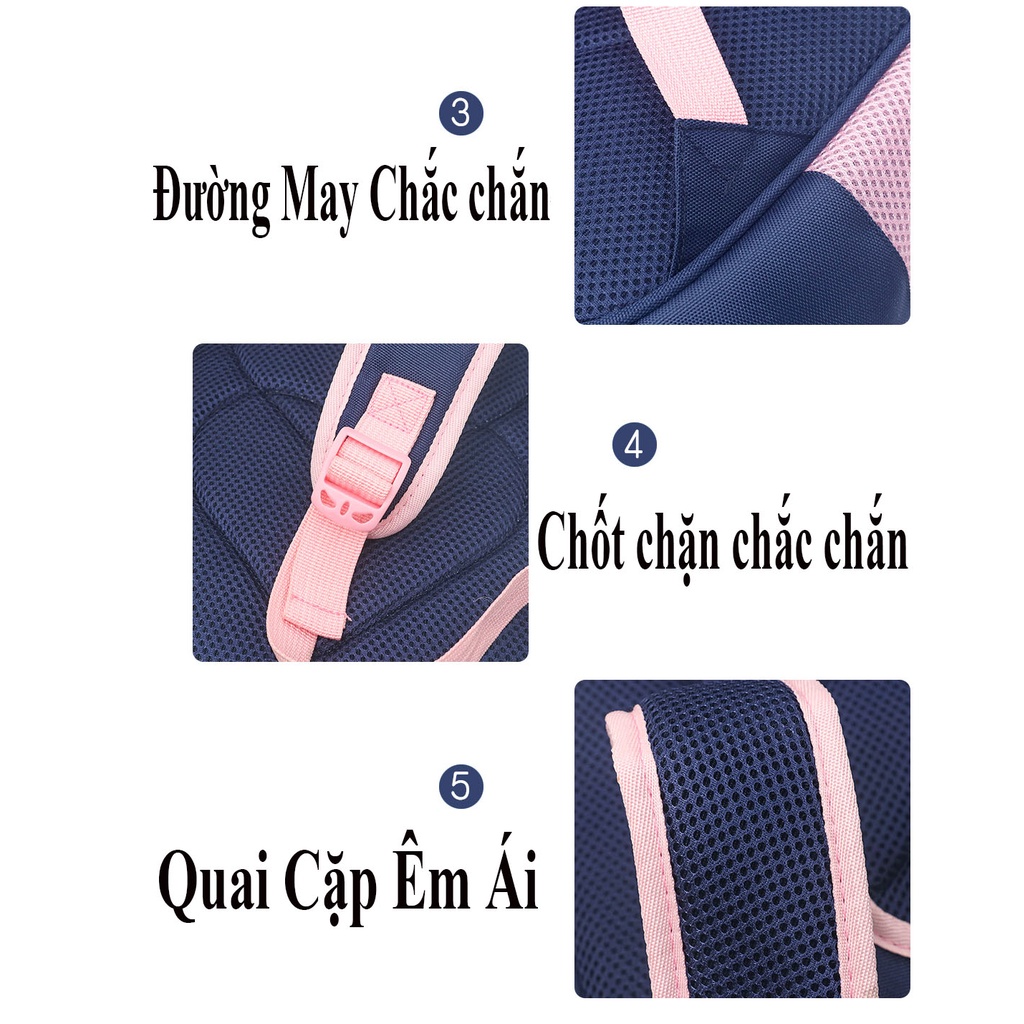 [Balo Gấu BEIKE - Size41] Cặp học sinh cao cấp cho bé lớp 2 tới lớp 6, chất liệu siêu nhẹ tặng kèm túi đựng bút