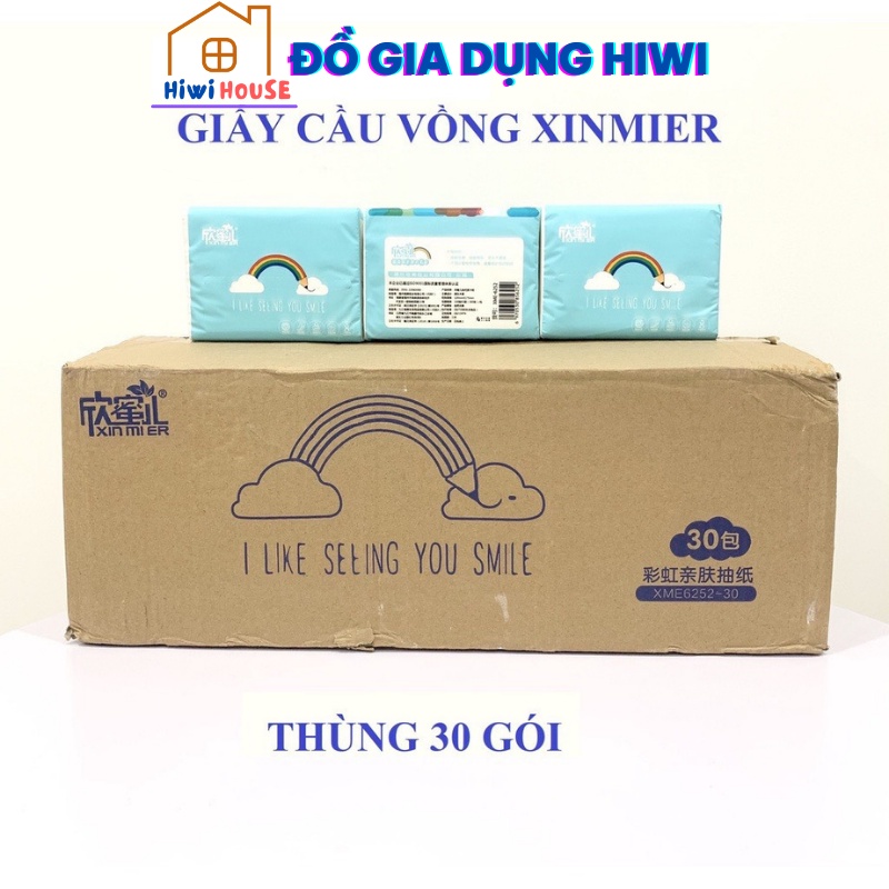 [mua tối đa 6 thùng/đơn] Thùng 30 GÓI GIẤY ĂN CẦU VỒNG XINMIER/ XIN MIER/ XIN MI ER SIÊU DAI
