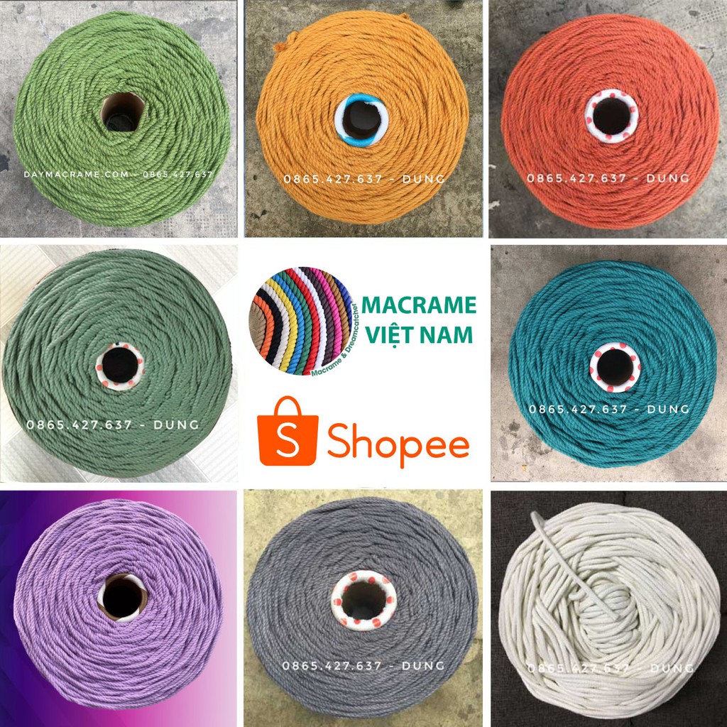 Dây Thừng Macrame Màu 3mm - 5mm Full Màu [Phần 2]