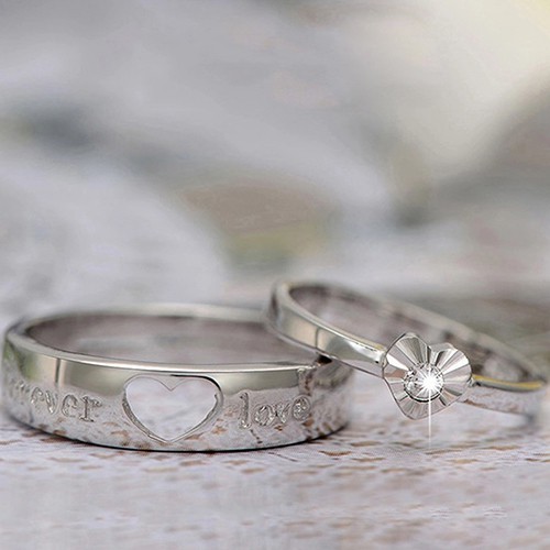 Nhẫn Mạ BạC HìNh TráI Tim Cho CặP Đôi