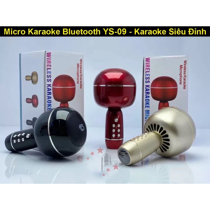 Micro không dây karaoke bluetooth GrownTech YS 09 livestream, dạy học, thu âm, cầm tay