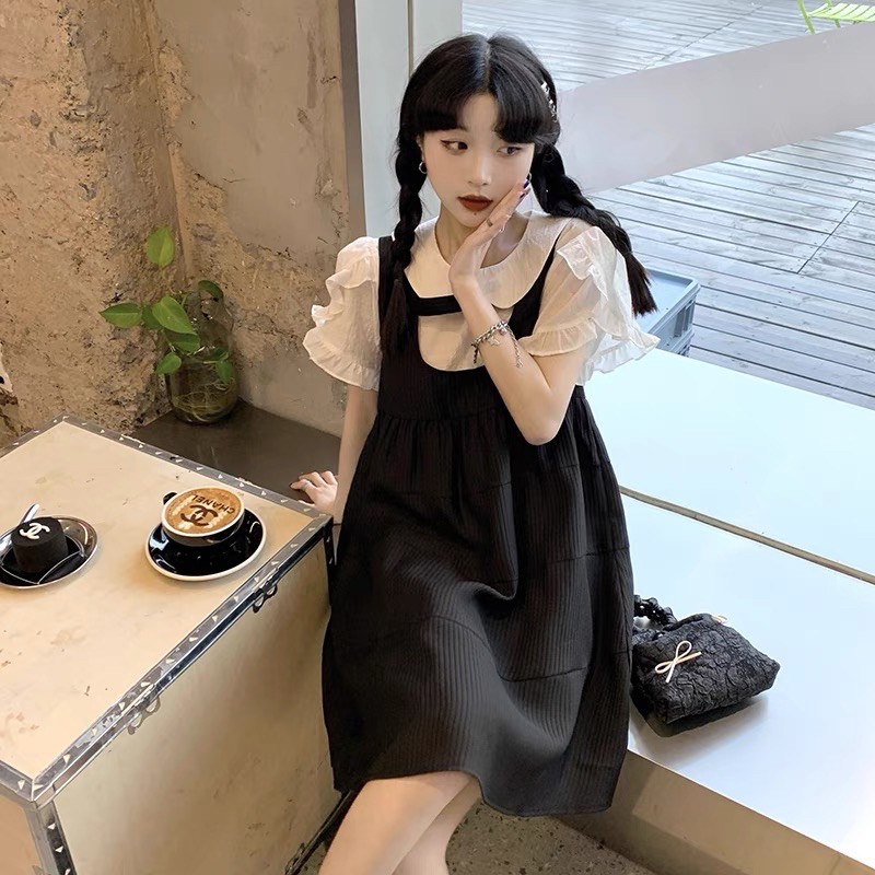 [ CÓ TÁCH LẺ ] Set babydoll đen trắng