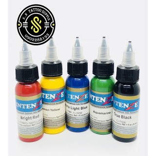 Set Mực màu IntenZ Đỏ Vàng Xanh Dương Xanh Lá Cây⇉ Đen hỗ trợ anh em Tattoo