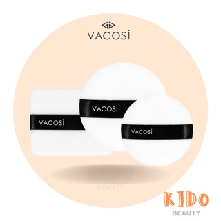 Bông phấn khô tròn/vuông Vacosi PK01/PK02/PK03 có quai / Bông dặm phấn bột, phấn phủ Vacosi