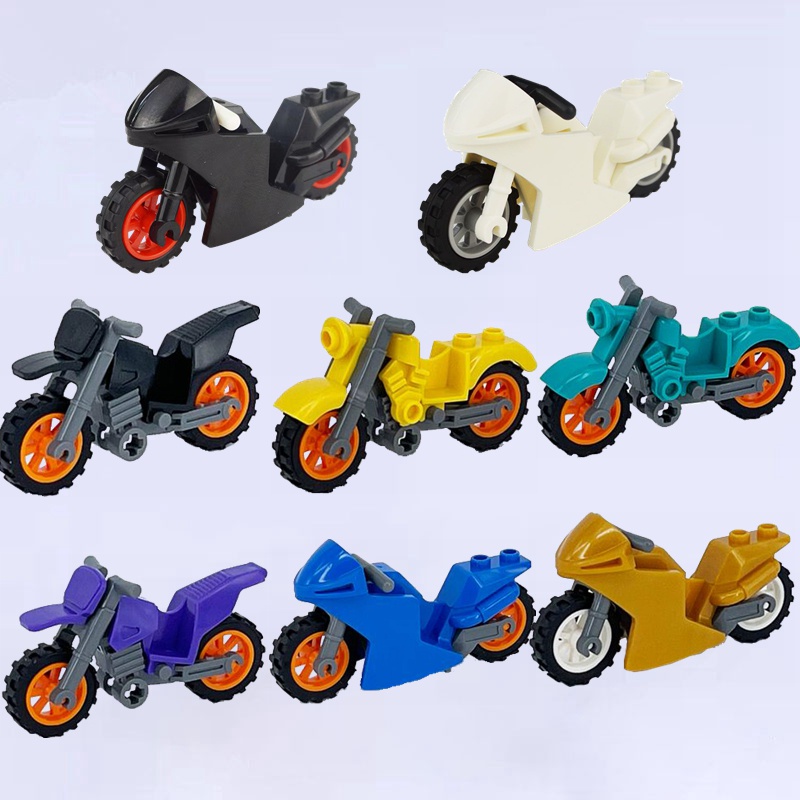 Moc Mô Hình Lắp Ráp Xe Mô Tô Mini Tương Thích Với Chân Đế Cho Trẻ Em