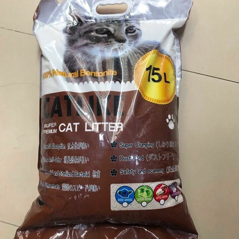 Cát vệ sinh cho mèo Catlike túi 16L siêu thấm hút vón tốt nhiều mùi lựa chọn