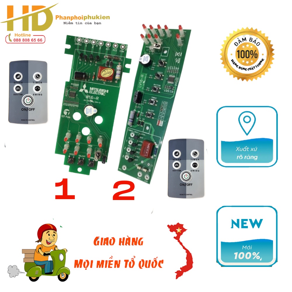 Bộ mạch và điều khiển quạt treo tường Mitsubishi W16-R (Quạt treo)