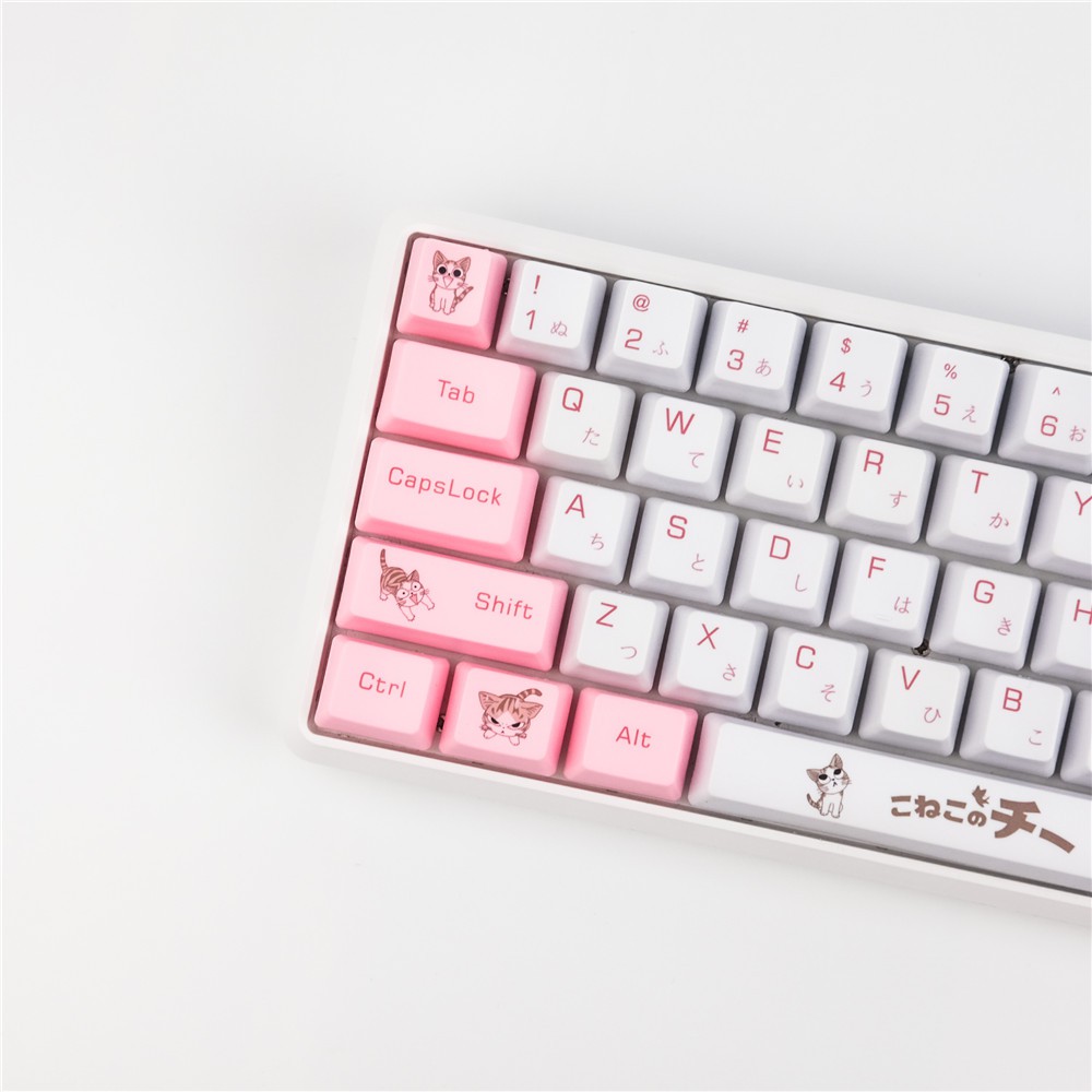 Set keycap mèo 131 keys  chất liệu thick PBT in Dyesub Cat đẹp cân nhiều layout 60;64;68;84;87;96;980;104;108,...