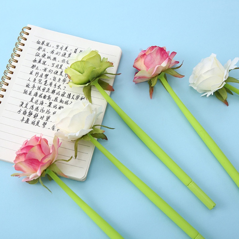 Set 3 Bút Gel Nước Hình Hoa Hồng 3D Ngòi 0Mm Thay Thế Chuyên Dụng Cho Tiệc Tùng