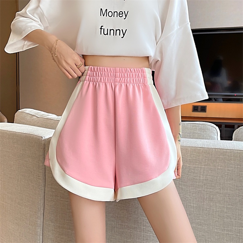 Quần short SUXI lưng cao dáng rộng thiết kế đơn giản phong cách thể thao thời trang mùa hè cho nữ