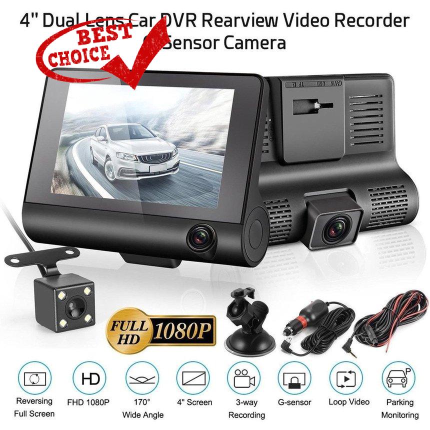 (10.7) Camera Hành Trình Car Dvr 3 / 2 Ống Kính 4.0 Inch Kèm Gương Chiếu Hậu | BigBuy360 - bigbuy360.vn
