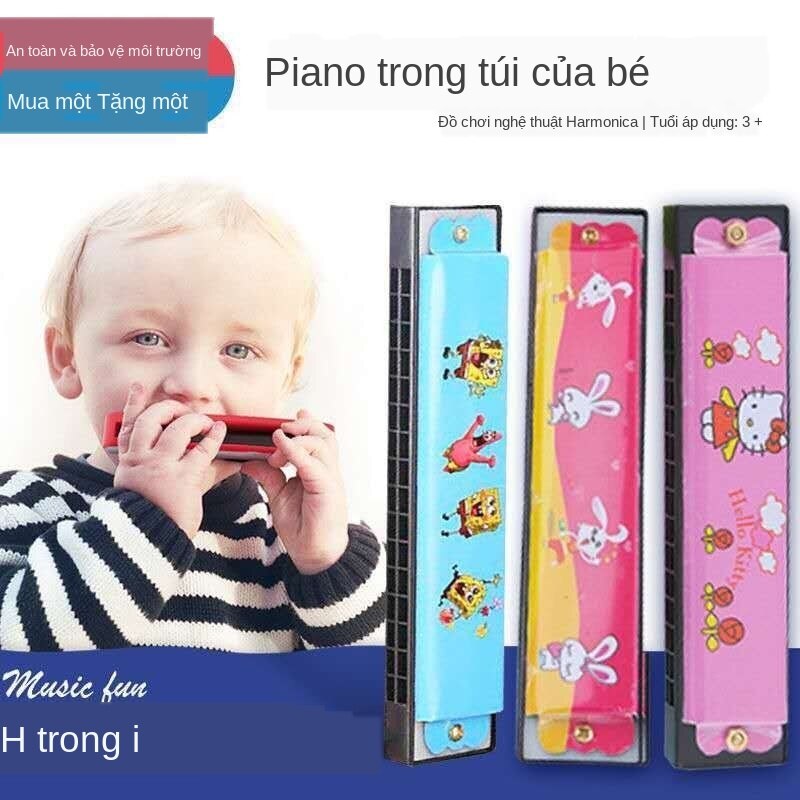 Mua Một Tặng Một Hai Trẻ Em Đồ Chơi Harmonica Dành Cho Người Lớn, Người Mới Bắt Đầu, Nhạc Cụ Cho Trẻ Em Câu Đố Mới Bắt Đầu Phim Hoạt Hình Kèn Harmonica16Lỗ