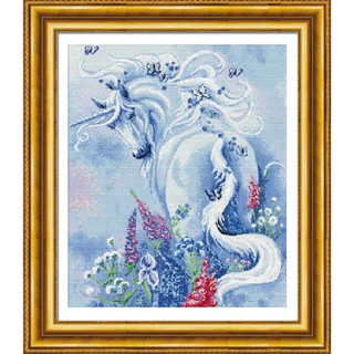 Tranh Thêu Chữ Thập (THÊU TOÀN BỘ)  Bạch Long Mã RY1056 (KHÁCH TỰ THÊU) KT:60X74CM