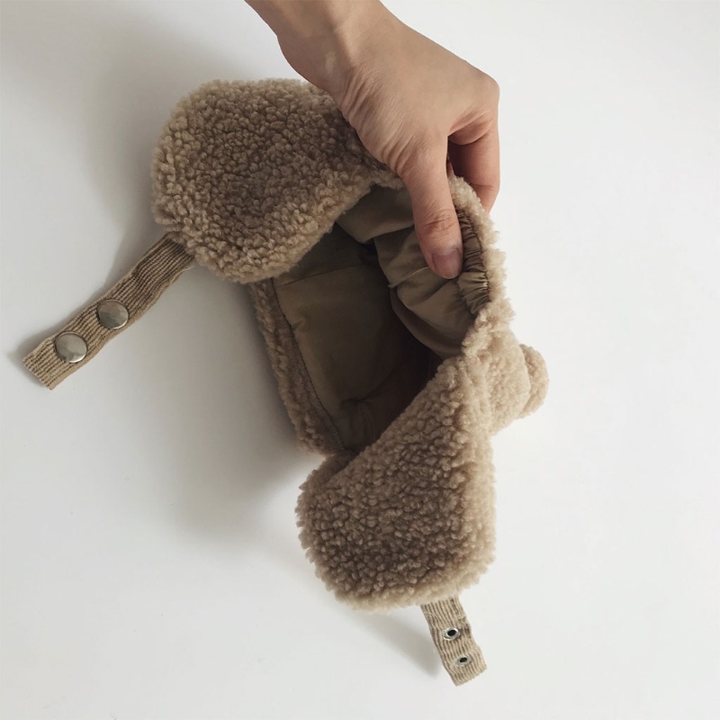 Nón Beanie Vải Cotton Mềm Dày Dặn Giữ Ấm Mùa Đông Cho Bé