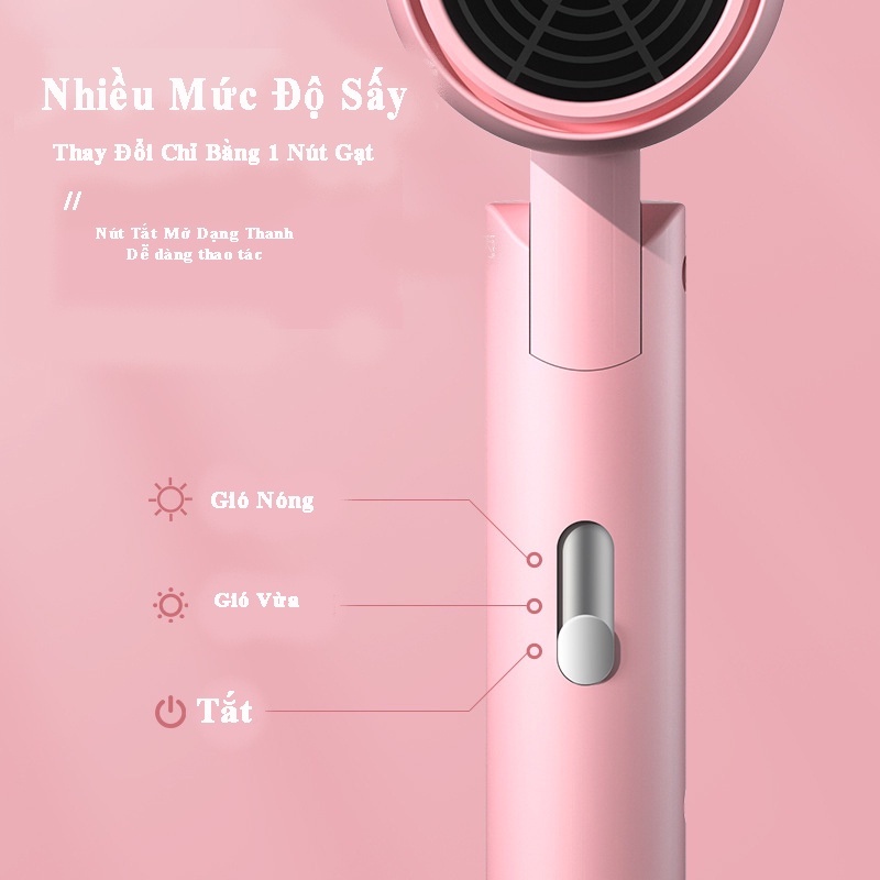 Ánh sáng xanh máy sấy tóc ion âm không khí nóng và lạnh nhiệt độ ổn định chăm sóc tóc Điều chỉnh 3 tốc độ
