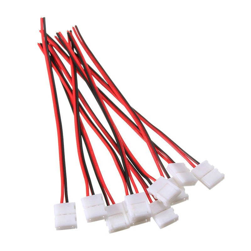 Set 10 Cáp PCB 2 Pin Nối Đèn LED 3528 / 5050 Màu Sắc Đơn