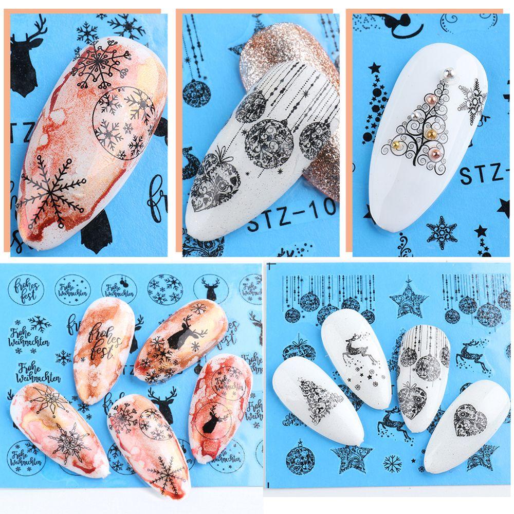 JUNE 16 Sticker Dán Móng Họa Tiết Hình Con Nai Và Cây Nai Dùng Trang Trí Móng Nghệ Thuật