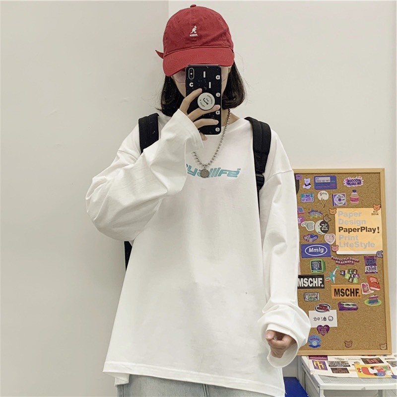 Áo thun tay dài form rộng Royallife NEKO.SG, Áo thun Streetwear Ulzzang SWT06