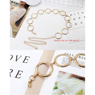 Đai váy Belt đầm XÍCH TRÒN khóa móc