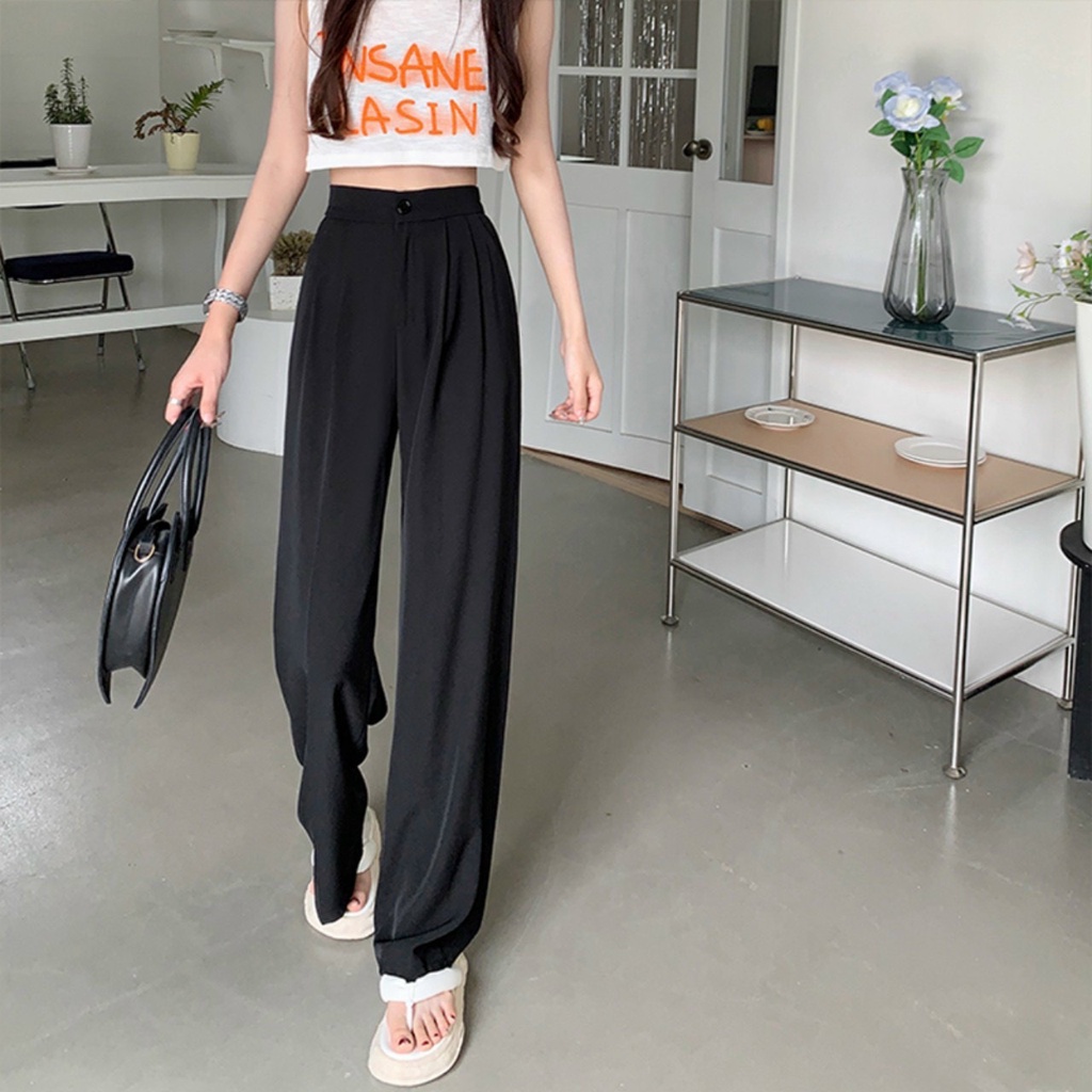 Quần tây ống suông loe lưng cao kiểu mẫu siêu hot nhất