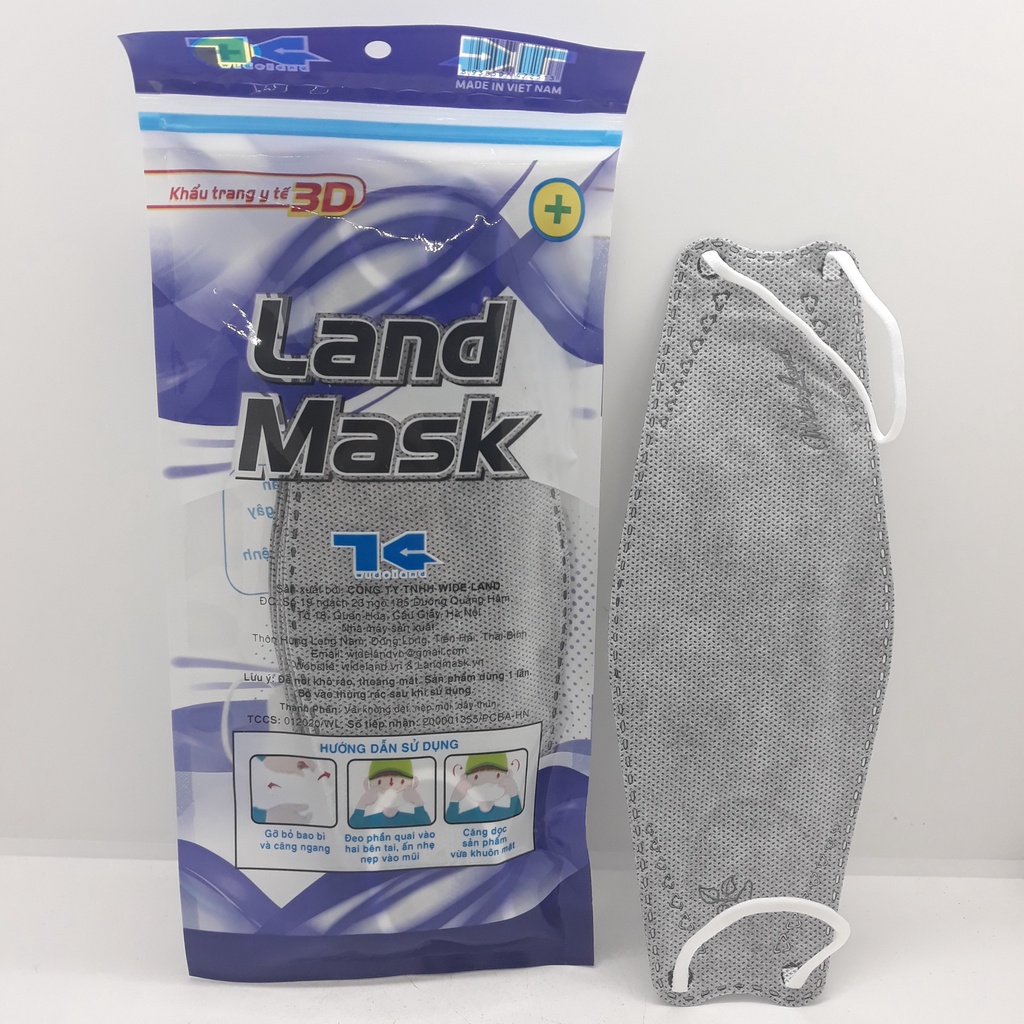 Khẩu Trang 3D Kháng Khuẩn LandMask Set 1 Bịch 6 Cái
