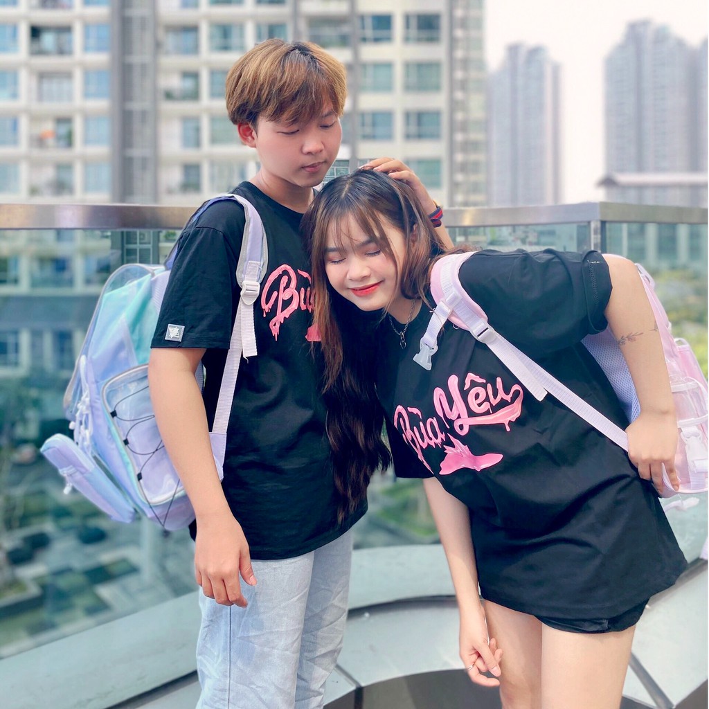 Áo ulzzang thun tay lỡ thời trang nam nữ  FIDÉ 100% cotton dáng unisex form rộng in hình BÙA YÊU