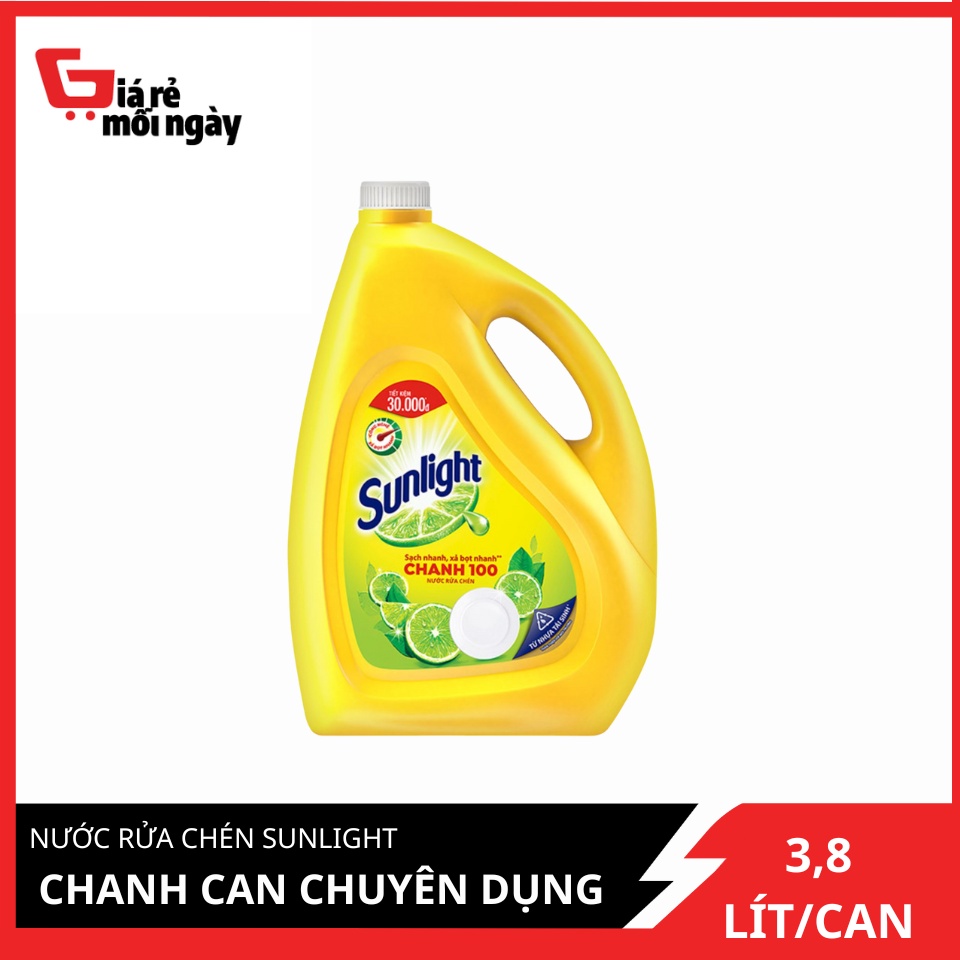 Nước rửa chén Sunlight Chanh Can 3.8Kg