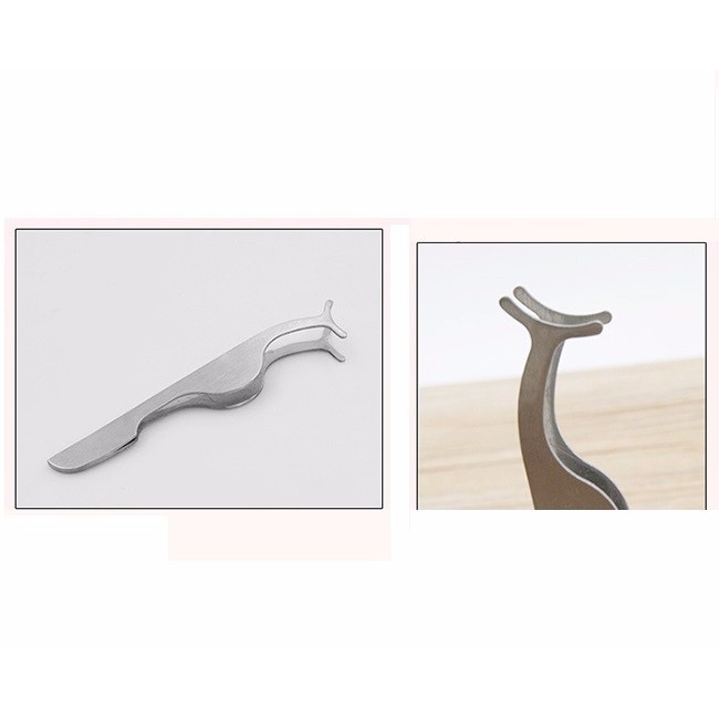 Kẹp gắp hỗ trợ gắn mi giả bằng inox cao cấp chống gỉ thiết kế đầu cong chuyên nghiệp đa chức nặng tiện dụng F214SPAZ