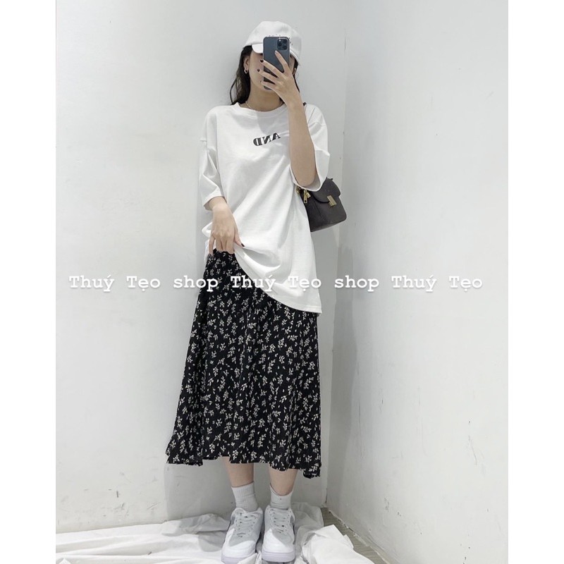 CHÂN VÁY HOA ULZZANG CẠP CHUN (ảnh thật/sẵn)