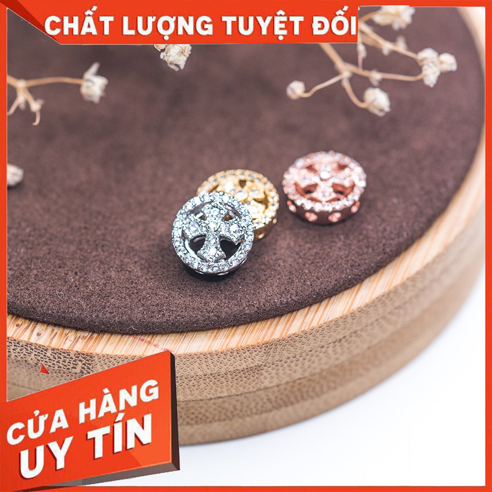Charm Thánh giá hợp kim đính đá kết vòng chuỗi mân côi