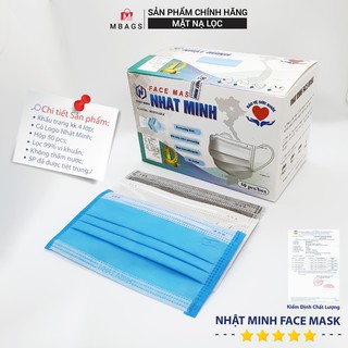 Hộp khẩu trang y tế 4 lớp NHẬT MINH ( 50 chiếc/hộp ) - Đủ màu - Hàng có sẵn