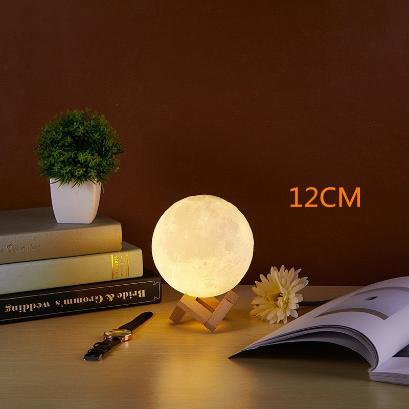 Đèn ngủ thiết kế hình mặt trăng 3D chất lượng cao