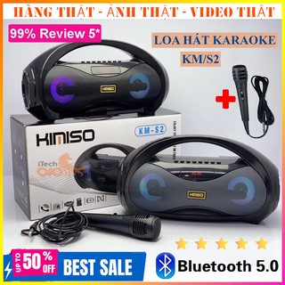 Loa Bluetooth Karaoke Xách Tay KM-S2 Tặng Kèm 1 Mic Hát, Âm Bass Cực Hay, Đèn Led Sống Động 🔥