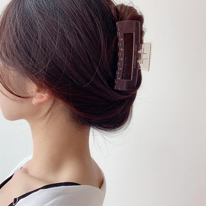 Kẹp tóc càng cua bằng nhựa kiểu dáng hình học thời trang thanh lịch cho nữ