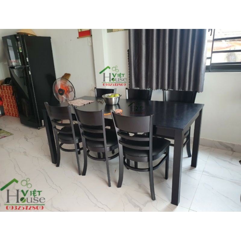 Bộ Bàn ăn 8 ghế màu gỗ giá rẻ Việt House (Freeship nt HCM, Dĩ An, Biên Hoà)