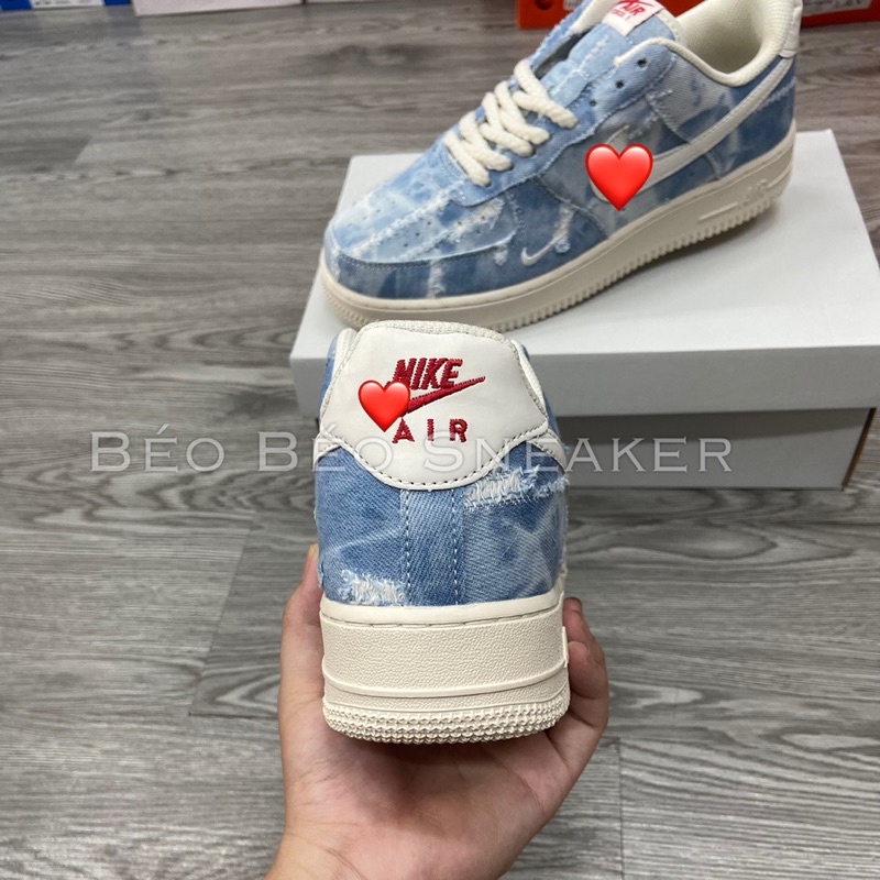 Giày Thể Thao Air Force 1 AF1 "Denim Tiedye" AF1 Dây Thừng Bản Vải Bò chuẩn Siu cấp -