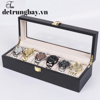 Hộp đựng đồng hồ 6 chiếc bằng gỗ sơn đen