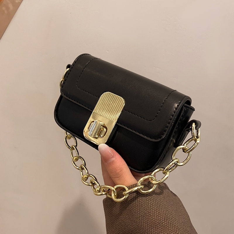 Túi Đeo Chéo Hình Vuông Cỡ Nhỏ Phối Dây Xích Thời Trang Thu Đông Chất Lượng Cao Cho Nữ