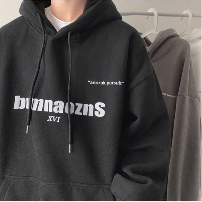 Áo hoodie dáng rộng vải cotton thời trang năng động đơn giản Hàn Quốc cho nam