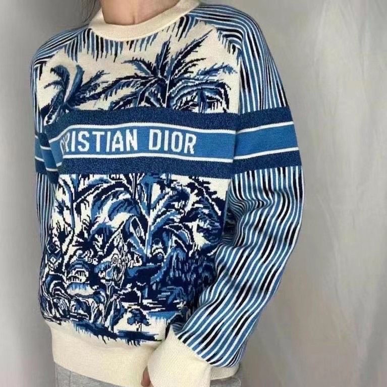 Hàng Có Sẵn!Dior!Áo Khoác Cardigan Cổ Chữ V Thiết Kế Mới Giữ Ấm Cao Cấp Thời Trang Dành Cho