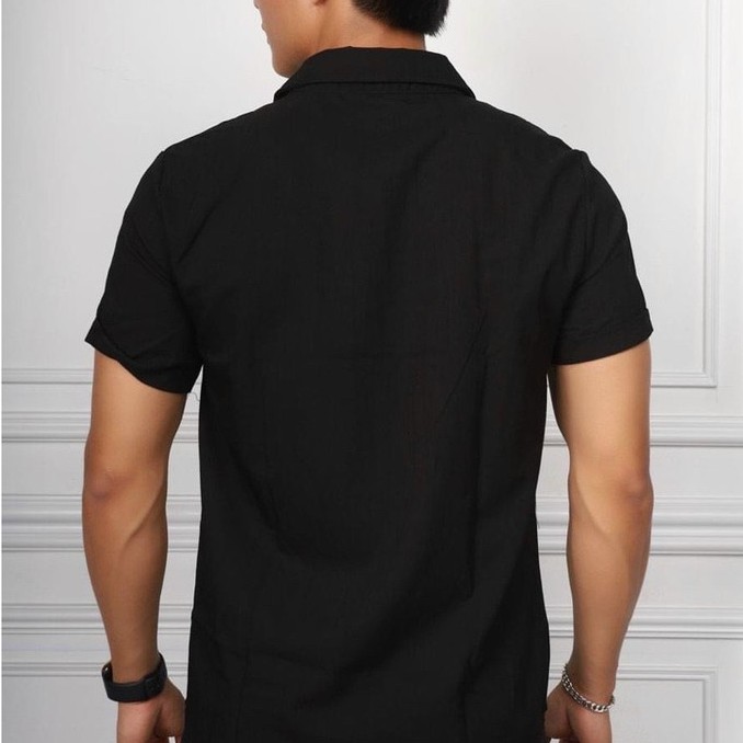 Sơ mi đũi cổ bẻ nam chất liệu đũi mềm mát thấm hút mồ hôi (SMD119) | BigBuy360 - bigbuy360.vn