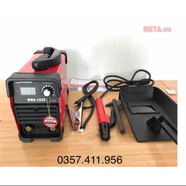 Máy hàn điện tử Sasuke MMA-200S - Inverter, Hàn que, 20-200A, Kích thước 430x205x330mm, Trọng lượng 5.5kg